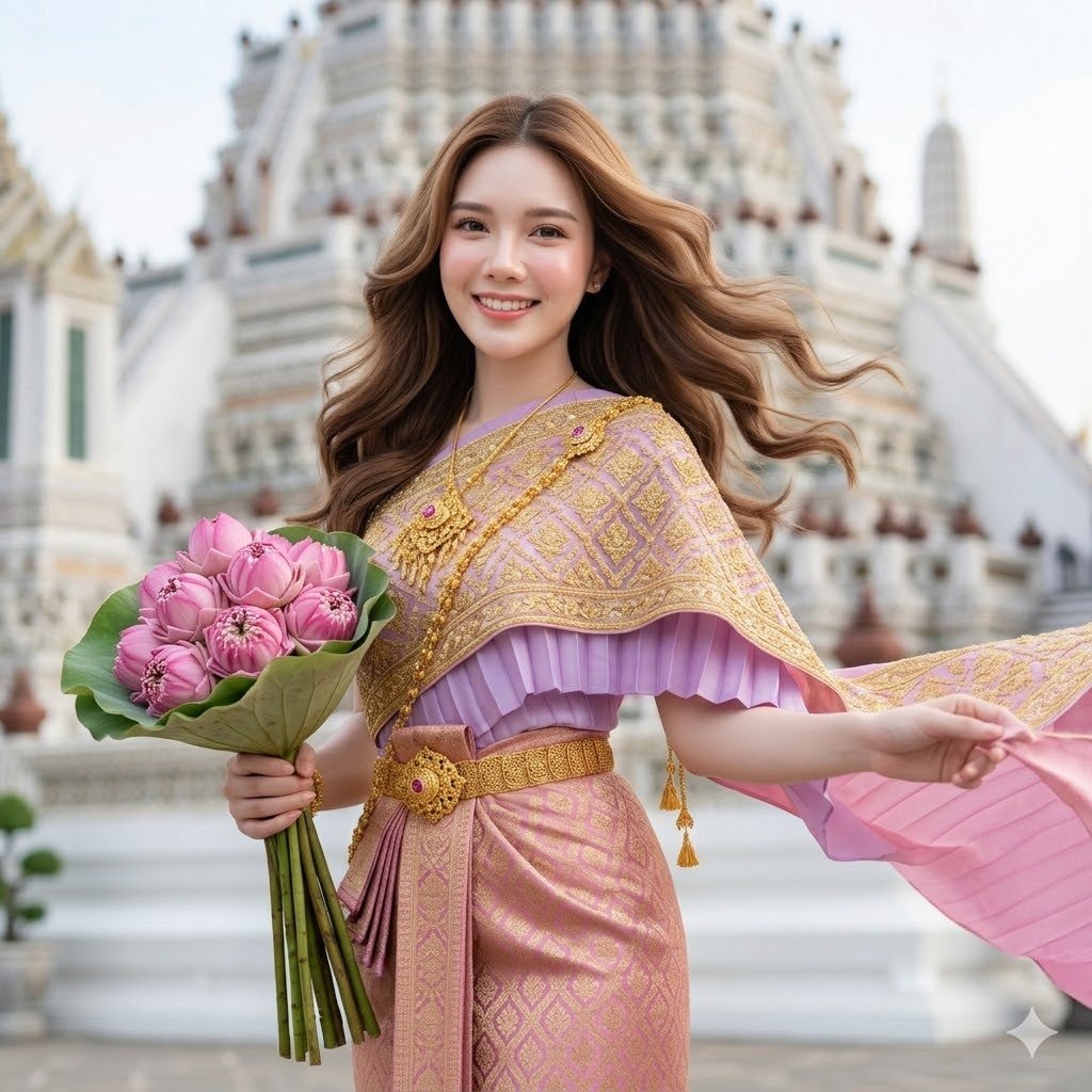 หญิงสาวชุดไทยประยุกต์