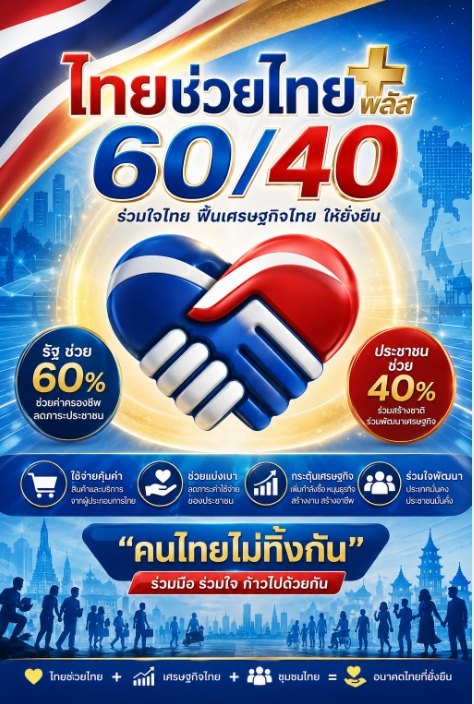 โปรเตอร์สัญญาลักษณ์ ไทยช่วยไทยพลัส60/40