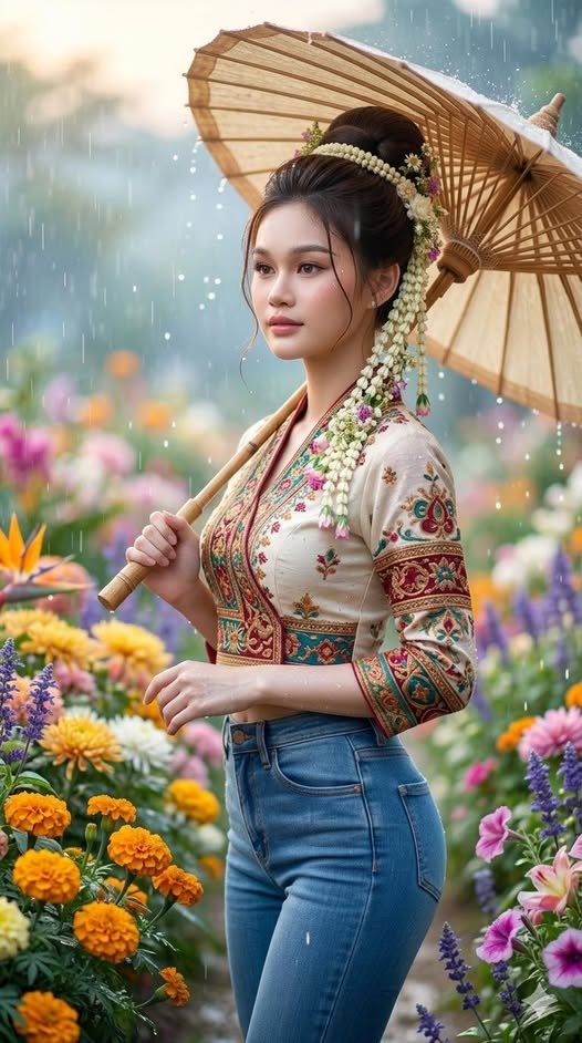 หญิงสาวไทยล้านนาที่สวยงาม